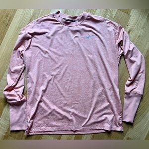 Nike Women's Element Long Sleeve Running Shirt, Orange, Size Large